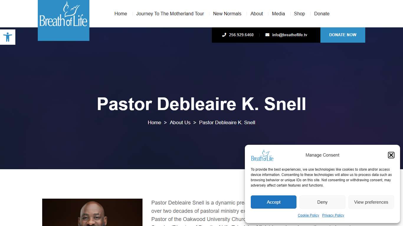 Pastor Debleaire K. Snell - Breath of Life Ministries