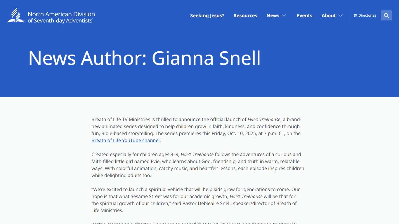 Gianna Snell – North American Division of Seventh-day Adventists